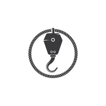 Crane hook logo vector illustration Stock Illustration