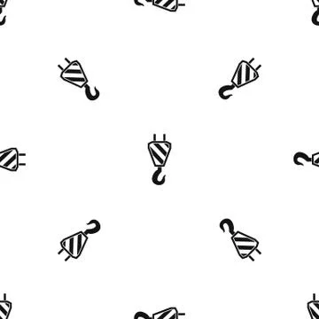 Crane hook pattern seamless black Stock Illustration