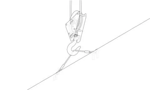 Crane hook with plate Stock Illustration