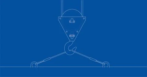 Crane hook with plate. Vector Stock Illustration