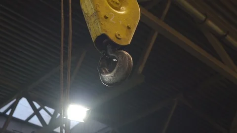 Crane hook in the service station Stock Footage 102866741