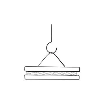 Crane hook sketch icon 库存插图