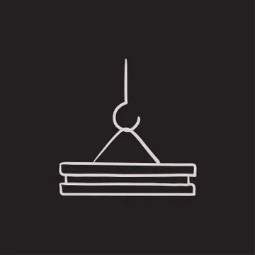 Crane hook sketch icon 库存插图