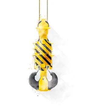 Crane hook vector over whtie background Stock Illustration