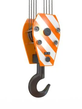 Crane hook on white isolated background. 3d Stock Illustration