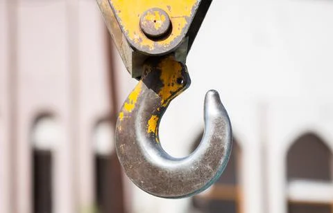 The Crane hook in Yellow 스톡 사진