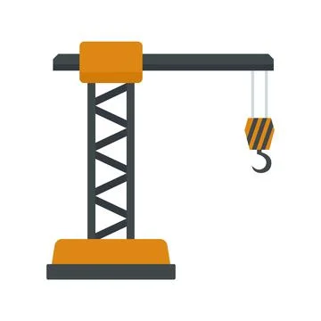 Crane icon flat isolated Stock Illustration