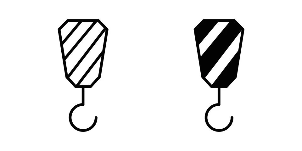 Crane icon linear versions pack on white background Stock Illustration