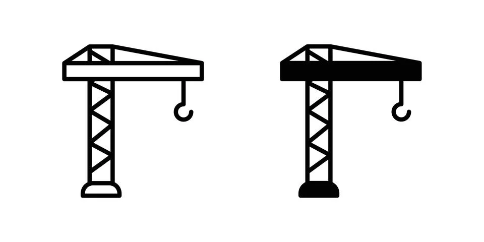 Crane icon vector template set in black Stock Illustration