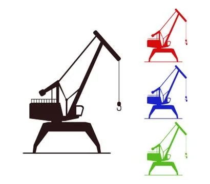 Crane icon on white background Stock Illustration