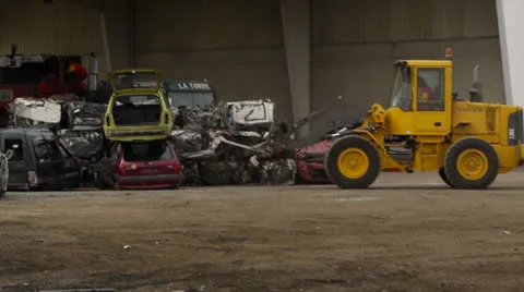 Crane at the junk yard Stock-Footage 23840447
