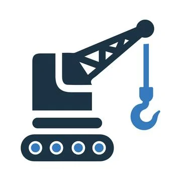 Crane, lifter icon. Simple editable vector design isolated on a white backg.. Stock Illustration
