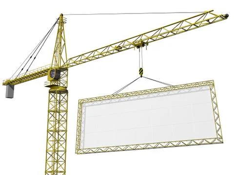 Crane lifting blank sign Stock-Illustration
