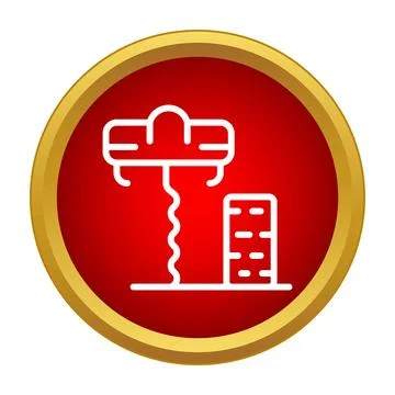Crane lifting building material on construction site symbol Stock Illustration