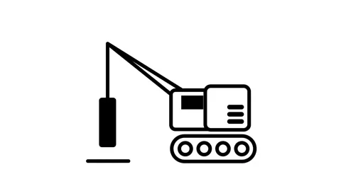 Crane Lifting Cargo Block Icon Stock Footage 340307170