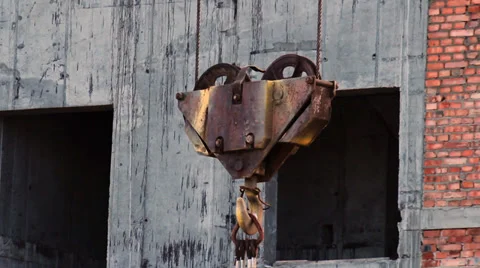 Crane lifting close-up Stock Footage 33247259
