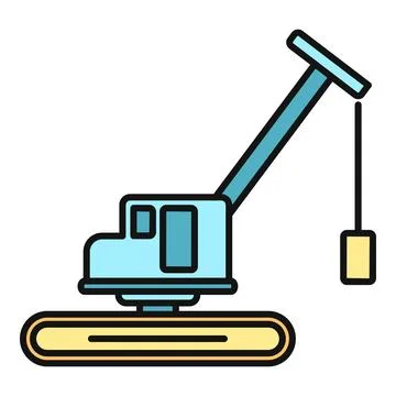 Crane lifting machine on tracks vector illustration Stock Illustration