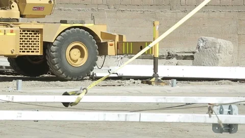 Crane lifting rafter Stock Footage 77048570