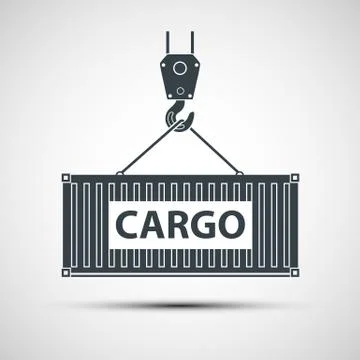 Crane lifts a container with cargo. Stockillustratie