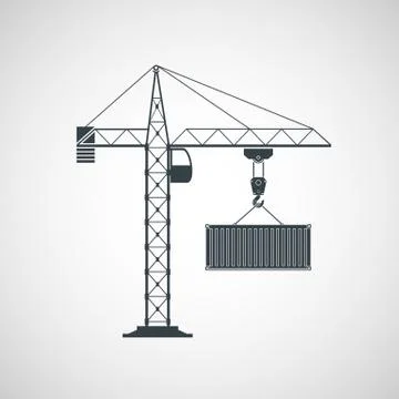 The crane lifts the container. Stock-Illustration