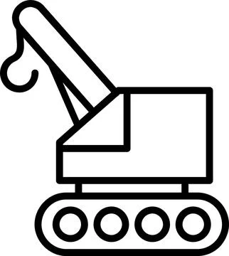 Crane Line Icon Design Stock Illustration