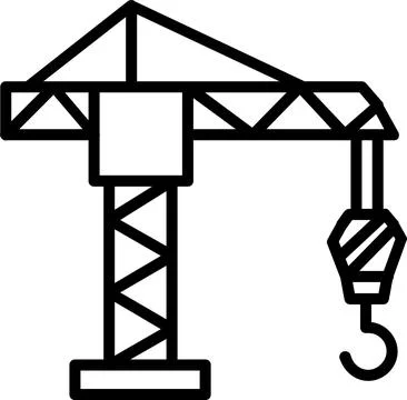 Crane Line Icon Design Stock Illustration