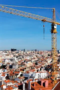 Crane in lisboa Stock Photos
