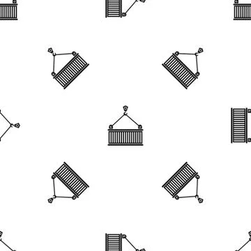 Crane with load pattern seamless black Illustrazione stock