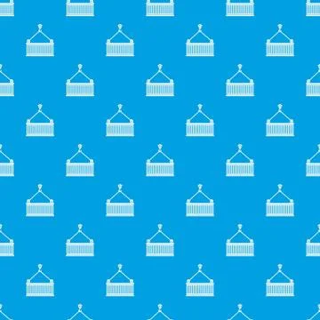 Crane with load pattern seamless blue Stock Illustration