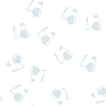 Crane loader port machine glyph seamless pattern Stock Illustration