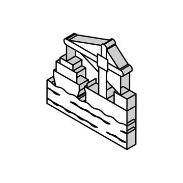 Crane loader port machine isometric icon vector illustration Stock Illustration