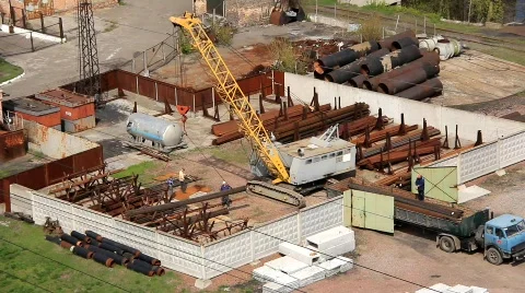 Crane loading Stock Footage