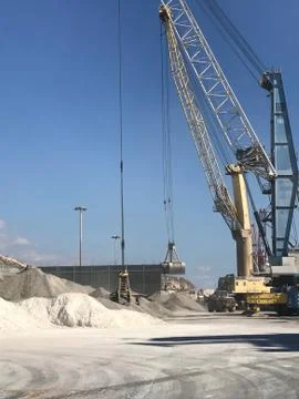 Crane loading ship Stock Photos