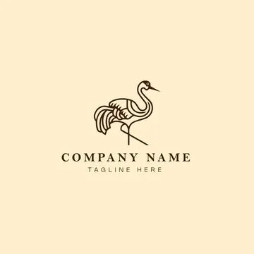 Crane logo design vector icon illustration - vector - crane logo template Stock Illustration