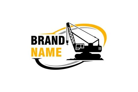 Crane logo template vector. Heavy equipment logo vector for construction co.. Stock-Illustration