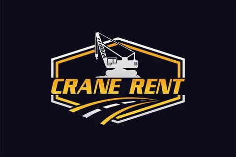 Crane logo template vector. Heavy equipment logo vector for construction co.. Stock-Illustration
