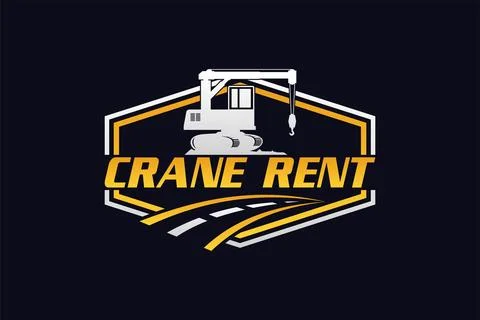 Crane logo template vector. Heavy equipment logo vector for construction co.. Stock Illustration