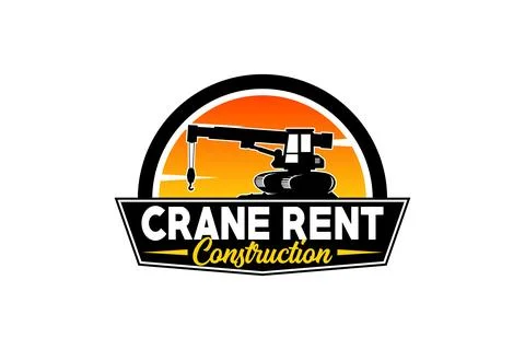 Crane logo template vector. Heavy equipment logo vector for construction co.. Stock-Illustration