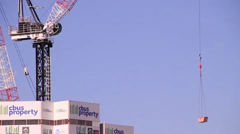 Crane Lowers Container Stock Footage 40029833