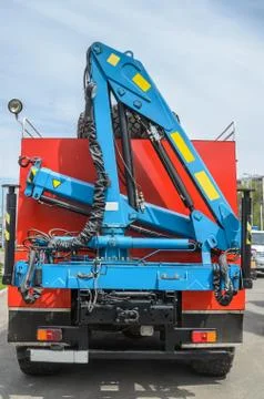 Crane manipulator car platform Stock Photos