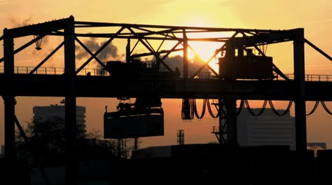 Crane moves container. industrial industry business. logistics. time lapse Stock Footage 33792701