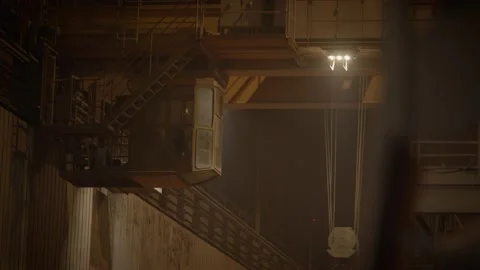 Crane moves in steel mill workshop Stock Footage 172224147