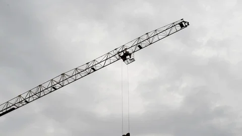 Crane moving on construction Stock Footage 124260137