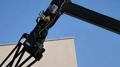 Crane moving, construction site Stock Footage 143001820