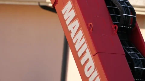 Crane moving, construction site Stock Footage 143001844