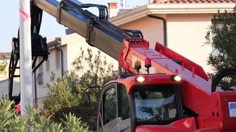 Crane moving, construction site Stock Footage 143001992