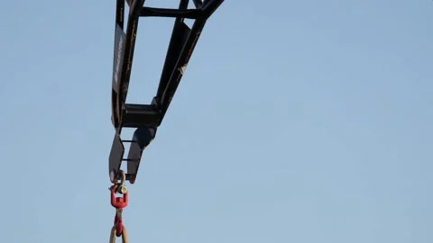 Crane moving, construction site Stock Footage 143002099