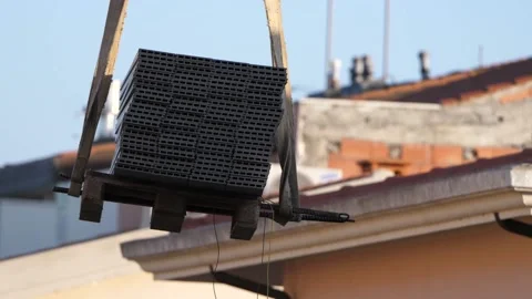 Crane moving, construction site Stock Footage 143002155