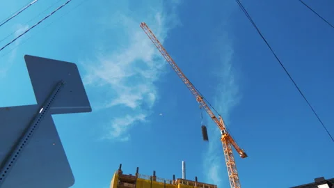 Crane Moving at a Construction Site Stock-Footage 240511918