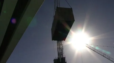 Crane Moving Container Stock Footage 44424614